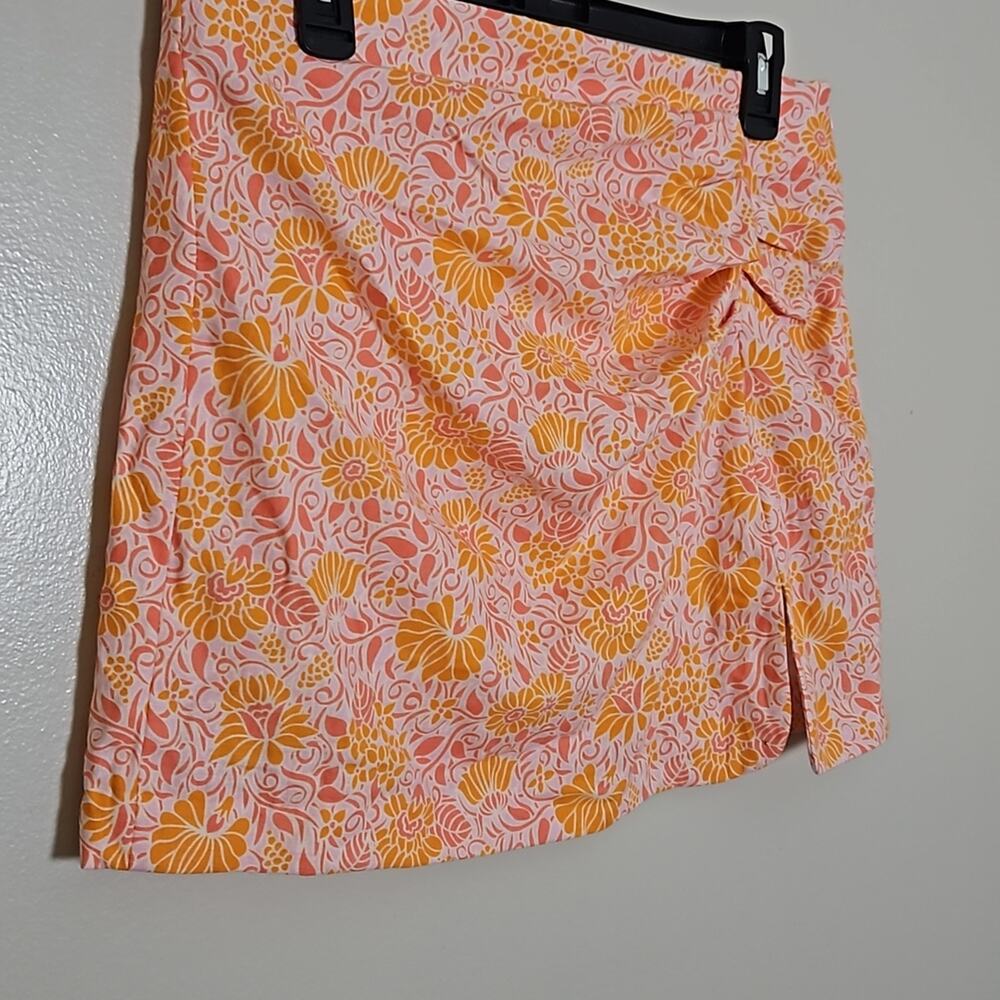 Zara Linen Blend Floral Mini Skirt Sz Large - Picture 5 of 10